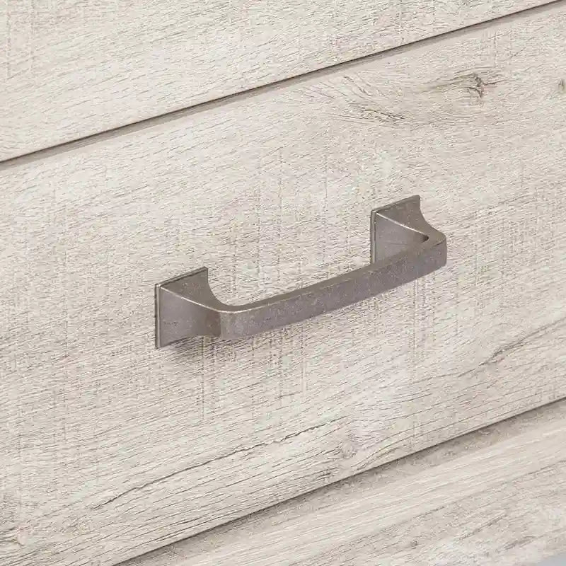 Washed Gray Coffee Table with 2 Drawers - Farmhouse Style