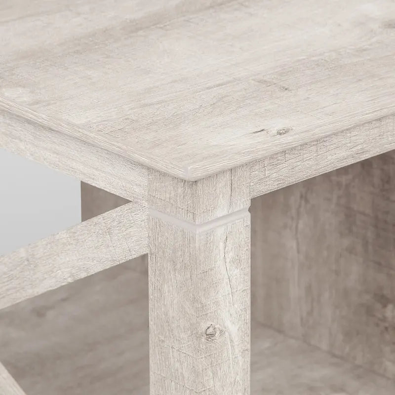 Washed Gray Coffee Table with 2 Drawers - Farmhouse Style