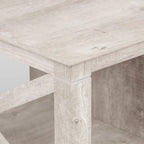 Washed Gray Coffee Table with 2 Drawers - Farmhouse Style