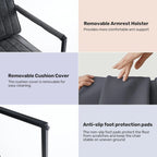 Upholstered Accent Chair with Sturdy Rust-Resistant Metal Framel Arm Chair Outdoor and Indoor Use Reading Chair
