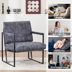 Upholstered Accent Chair with Sturdy Rust-Resistant Metal Framel Arm Chair Outdoor and Indoor Use Reading Chair