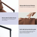 Upholstered Accent Chair with Sturdy Rust-Resistant Metal Framel Arm Chair Outdoor and Indoor Use Reading Chair
