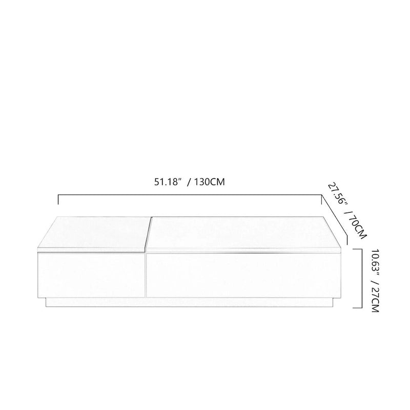 51.18  Lift Top Coffee Table with Hidden Storage Compartment and 2 Drawers