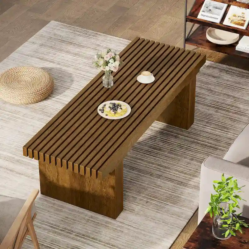 47.24-Inch Farmhouse Coffee Table, Rectangle Coffee Table