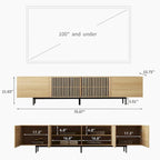 Stylish mid-century modern TV stand for up to 80  TVs. Ample storage for media devices, cable management. easy assembly.