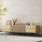 Stylish mid-century modern TV stand for up to 80  TVs. Ample storage for media devices, cable management. easy assembly.