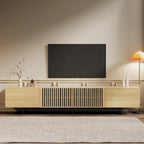Stylish mid-century modern TV stand for up to 80  TVs. Ample storage for media devices, cable management. easy assembly.