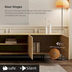 Stylish mid-century modern TV stand for up to 80  TVs. Ample storage for media devices, cable management. easy assembly.