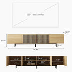 Stylish mid-century modern TV stand for up to 80  TVs. Ample storage for media devices, cable management. easy assembly.