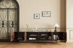 Stylish mid-century modern TV stand for up to 80  TVs. Ample storage for media devices, cable management. easy assembly.