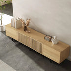 Stylish mid-century modern TV stand for up to 80  TVs. Ample storage for media devices, cable management. easy assembly.