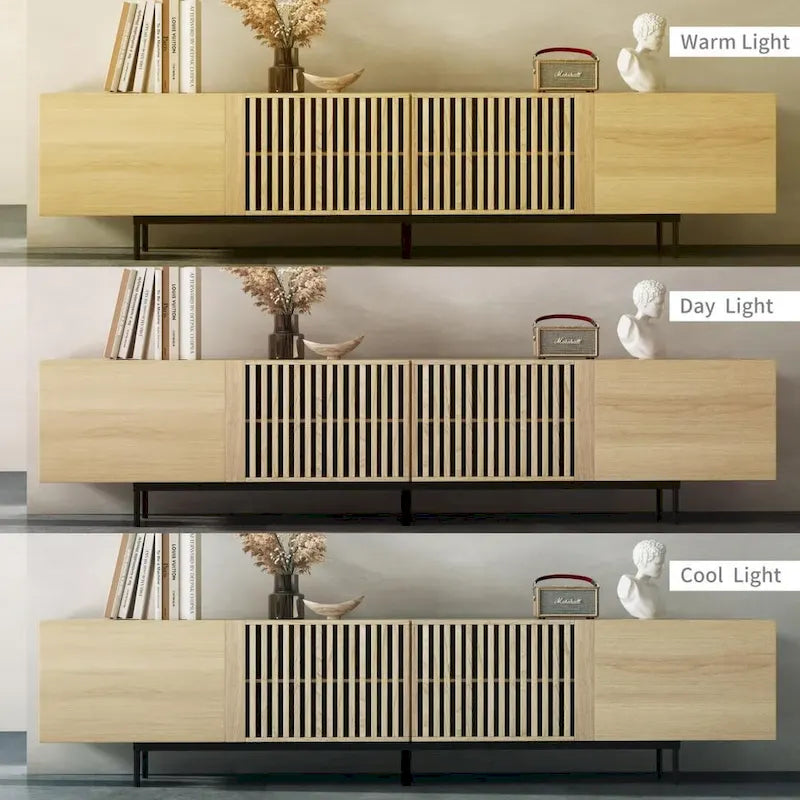 Stylish mid-century modern TV stand for up to 80  TVs. Ample storage for media devices, cable management. easy assembly.