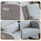 Rocking Chair, Indoor Upholstered Rocking Chair for Living Room, Modern Glider Rocker Chair w/Pillow