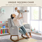 Rocking Chair, Indoor Upholstered Rocking Chair for Living Room, Modern Glider Rocker Chair w/Pillow