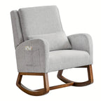 Rocking Chair, Indoor Upholstered Rocking Chair for Living Room, Modern Glider Rocker Chair w/Pillow