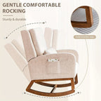 Rocking Chair, Indoor Upholstered Rocking Chair for Living Room, Modern Glider Rocker Chair w/Pillow