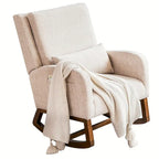Rocking Chair, Indoor Upholstered Rocking Chair for Living Room, Modern Glider Rocker Chair w/Pillow