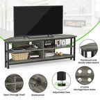 Farmhouse Wood Corner TV Stand with Power Outlet, Space Saving Entertainment Center Media TV Console Table