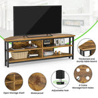Farmhouse Wood Corner TV Stand with Power Outlet, Space Saving Entertainment Center Media TV Console Table