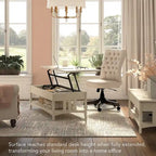 Weathered Oak Lift Top Coffee Table with Storage - Mission Style