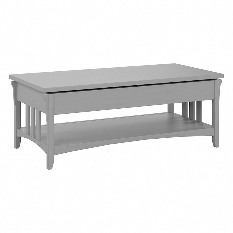 Weathered Oak Lift Top Coffee Table with Storage - Mission Style
