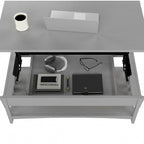 Weathered Oak Lift Top Coffee Table with Storage - Mission Style