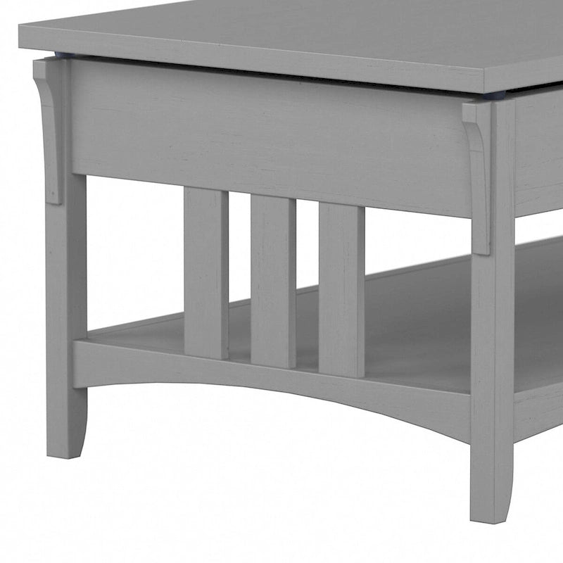 Weathered Oak Lift Top Coffee Table with Storage - Mission Style