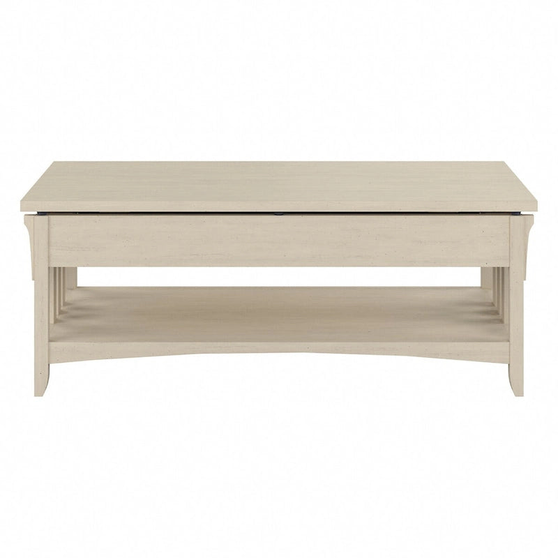 Weathered Oak Lift Top Coffee Table with Storage - Mission Style