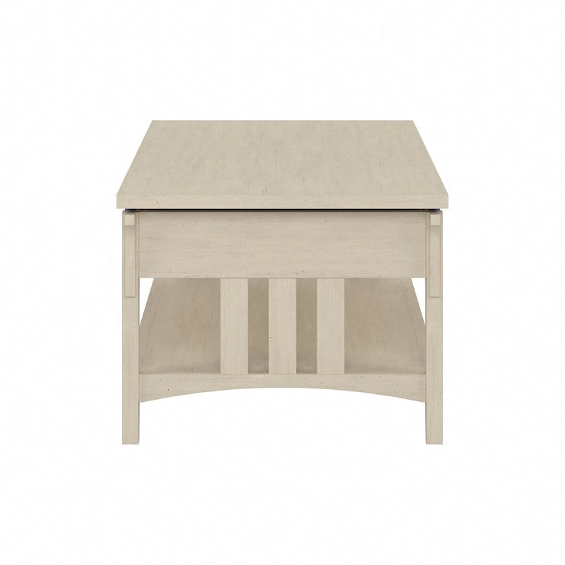 Weathered Oak Lift Top Coffee Table with Storage - Mission Style