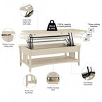 Weathered Oak Lift Top Coffee Table with Storage - Mission Style