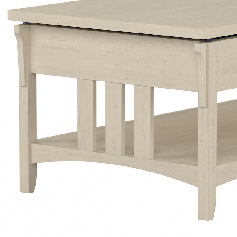 Weathered Oak Lift Top Coffee Table with Storage - Mission Style