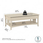 Weathered Oak Lift Top Coffee Table with Storage - Mission Style